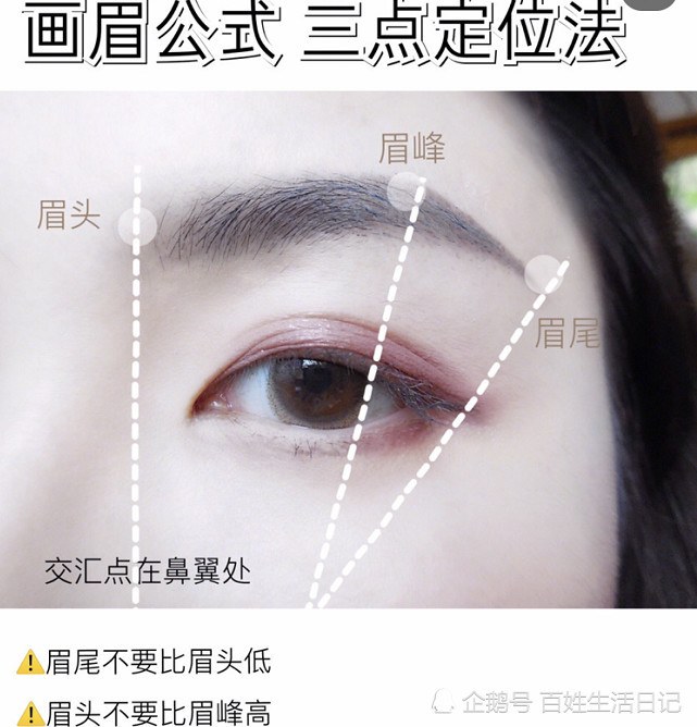 美妆达人都在用的"三点定位"画眉法,简单好上手,新手也能学会