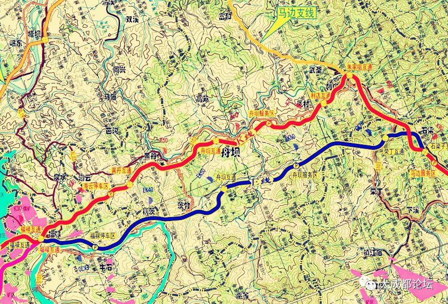 乐山至西昌高速公路乐山至马边段工可详细路线图及互通立交设置情况