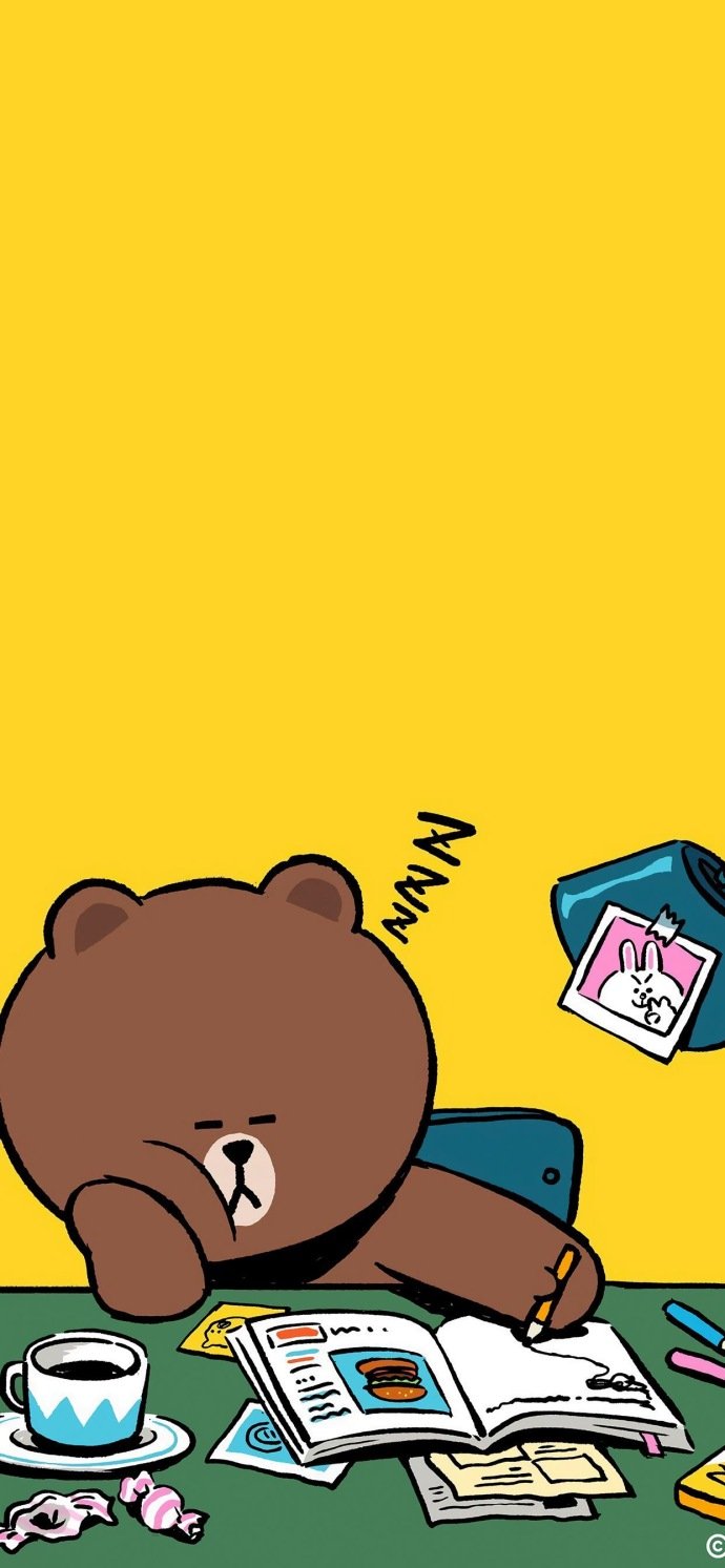 可爱卡通动漫布朗熊,萌萌哒手机壁纸,无水印锁屏壁纸!