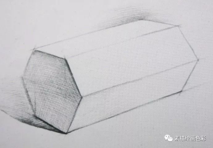倒立六棱柱画法步骤