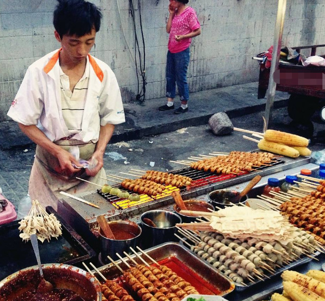 顾客,生蚝,路边摊,烧烤店