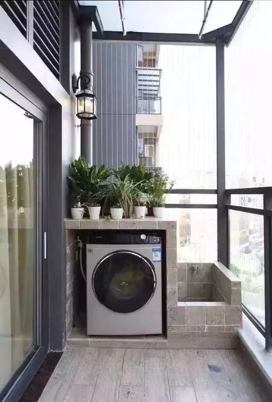 拖把池 洗衣机,实用的阳台都这样设计!