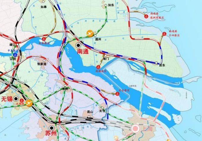 南通港口规划(据江苏交通规划) 5 通扬线航道示意图(据江苏交通规划)