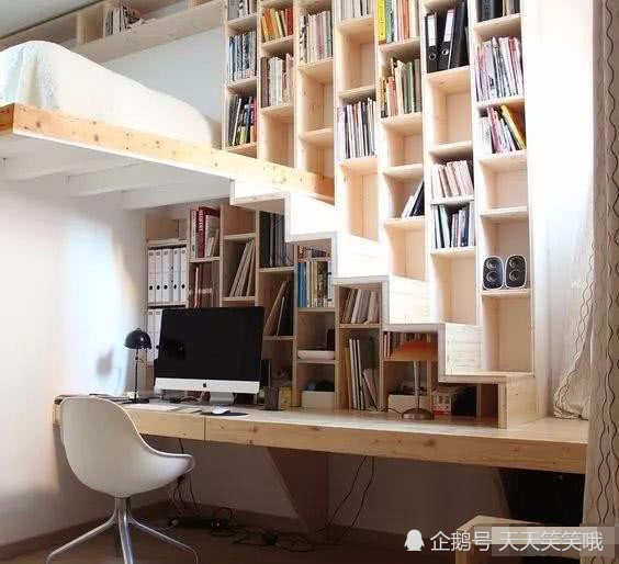 书房,书桌,书架,沙发床,书柜