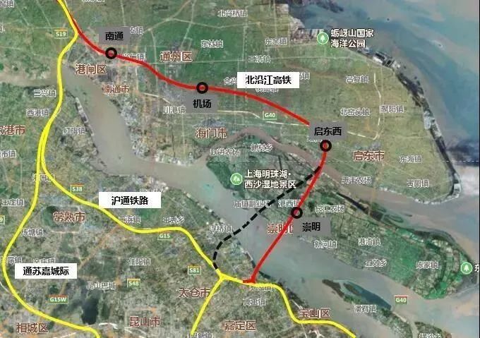这个方案也会经过上海市崇明区的城桥镇,并且很可能设置一个站点