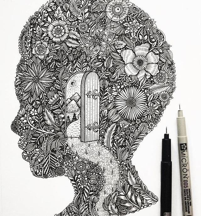 针管笔画作品欣赏!细腻而生动