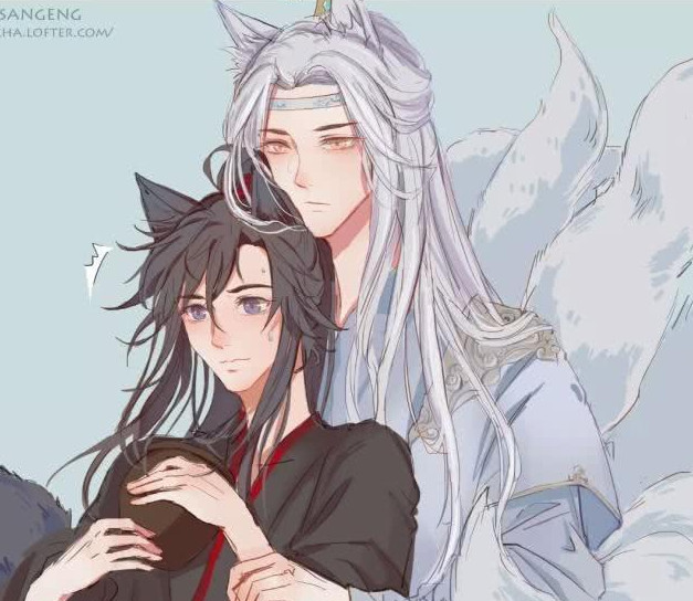 魔道祖师:忘羡变成"九尾狐",神秘又不失可爱,网友:神仙画手