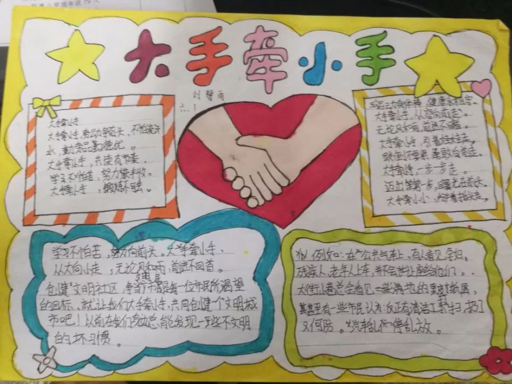 回族区席村小学"小手拉大手,晒晒我家的文明事" 主题手抄报活动系列二