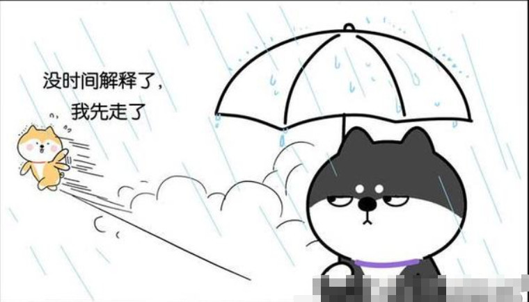 爆笑漫画:雨天不打伞的人还有一个原因,那就是嫌空气阻力跑不动