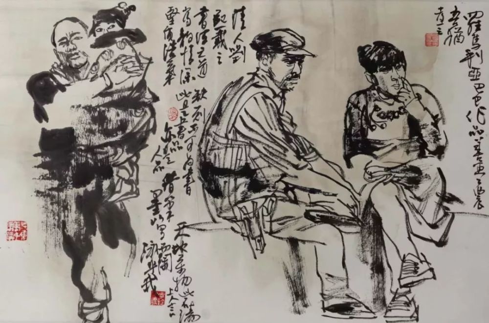 李锛焦墨人物画