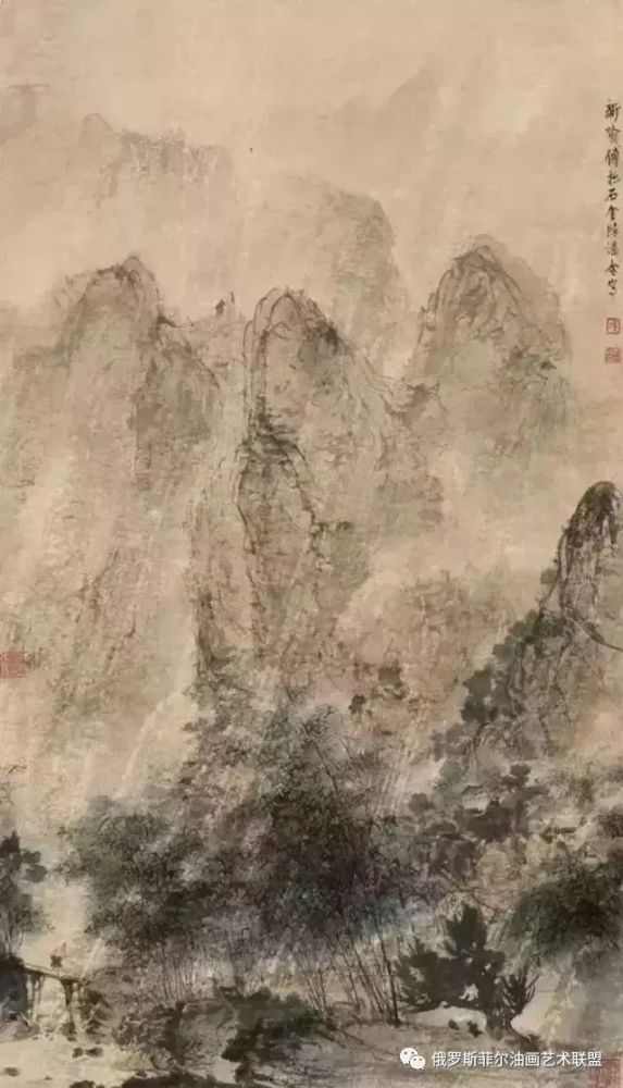 傅抱石的绘画作品,洋溢着浓烈的诗意,意境幽美!