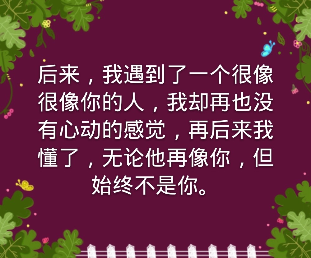 分手了,还是忘不了你,长了一个也很你像像的人,却始终还是代替不了你