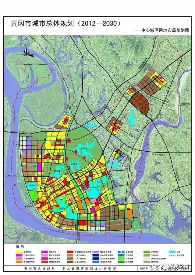近日,黄冈市政府网公布了 黄冈市中心城区用地布局规划图: 2019年2月