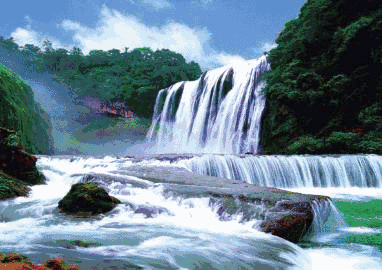 壁纸 风景 旅游 瀑布 山水 桌面 382_270 gif 动态图 动图