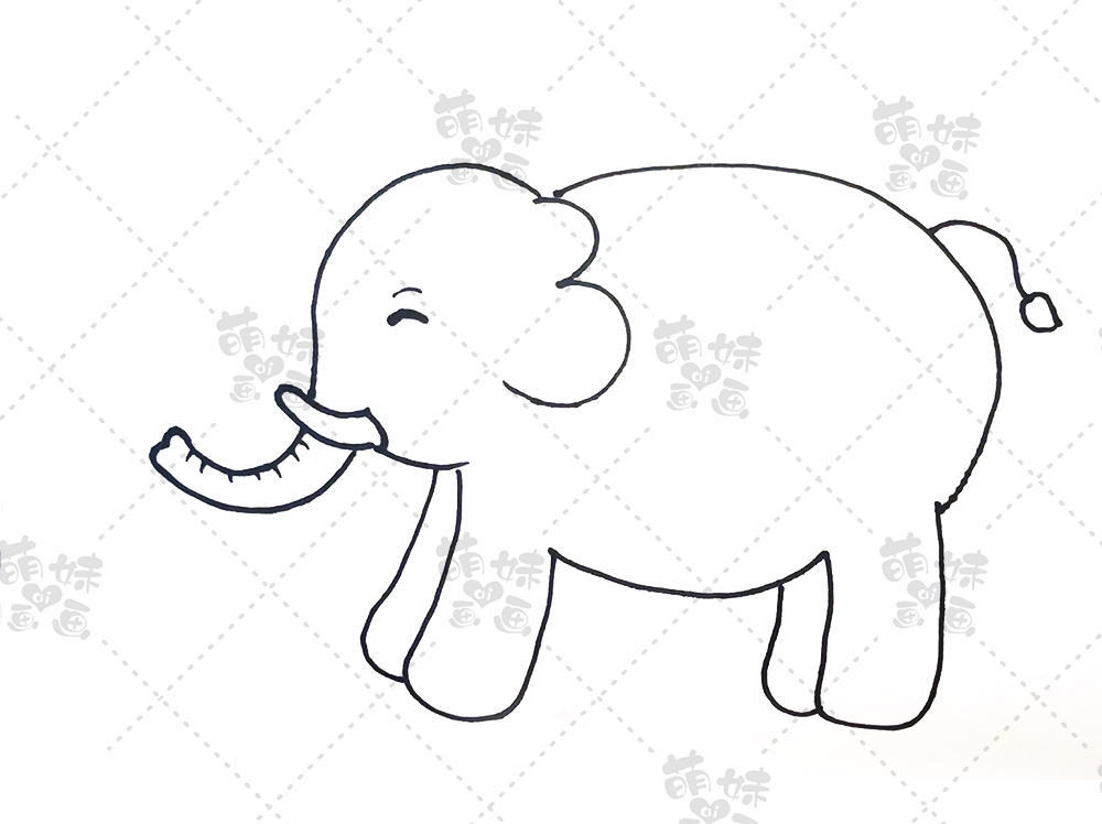 我们先在画面中间偏上的位置写一个小一点的3,来作为大象的耳朵.