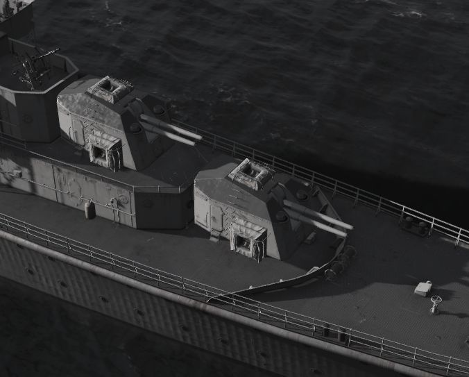原想用游戏截图,发现游戏内z52驱逐舰主炮并不是km 40,而是128mml/45