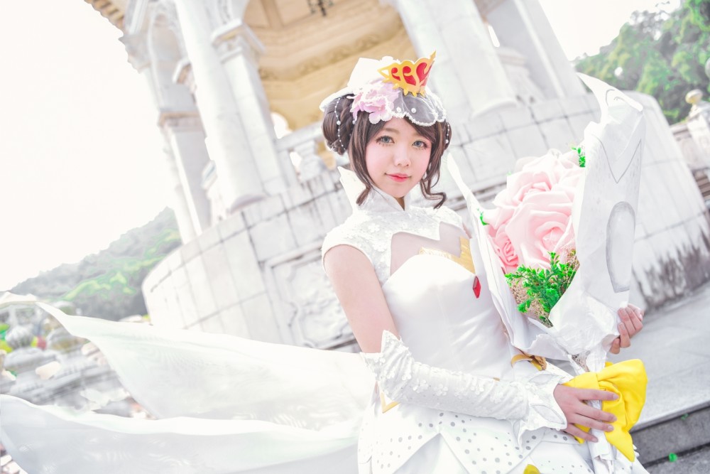 《王者荣耀》小乔纯白花嫁cosplay