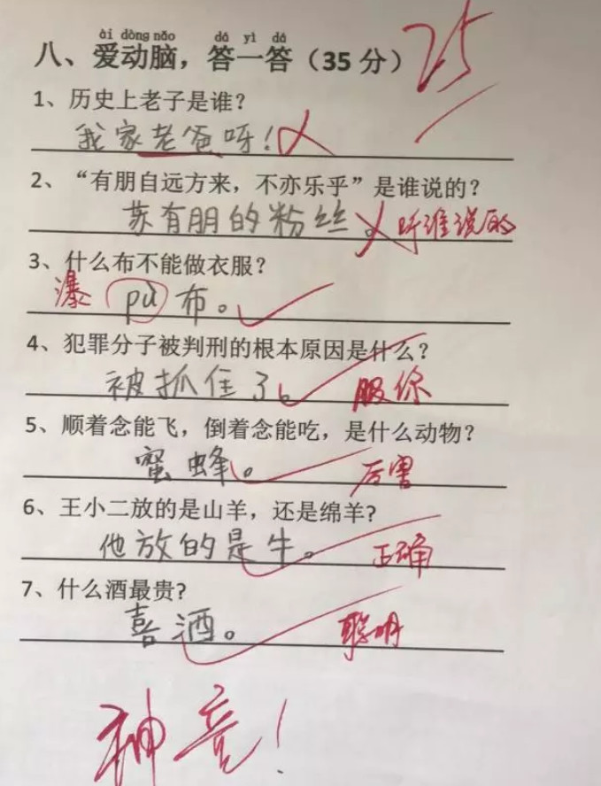 小学生奇葩作业,老师气得直接叫家长,老师:您这孩子我