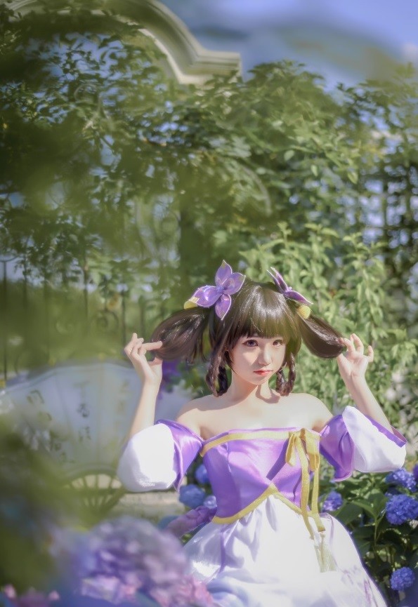 王者荣耀cosplay:小乔——丁香结,可爱又治愈的紫色!