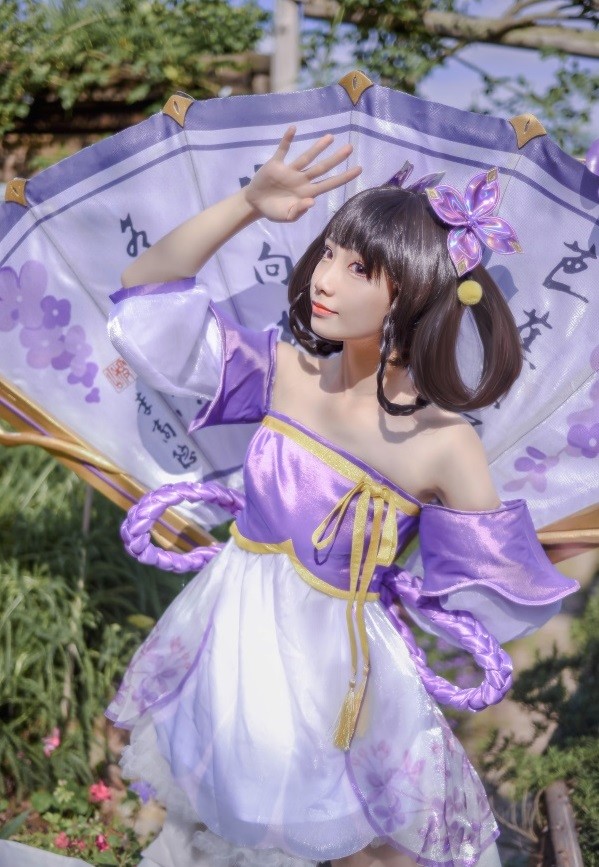 王者荣耀cosplay:小乔——丁香结,可爱又治愈的紫色!