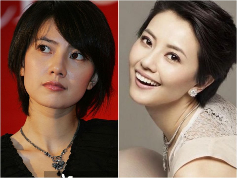 高圆圆剪了一款好发型,波波头搭吊带衬衫半身裙,看不像1孩子妈