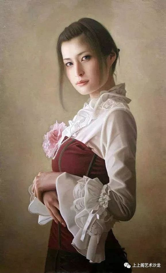 日本超写实绘画第一人,他油画中美女的恬静唯美,细腻逼真!