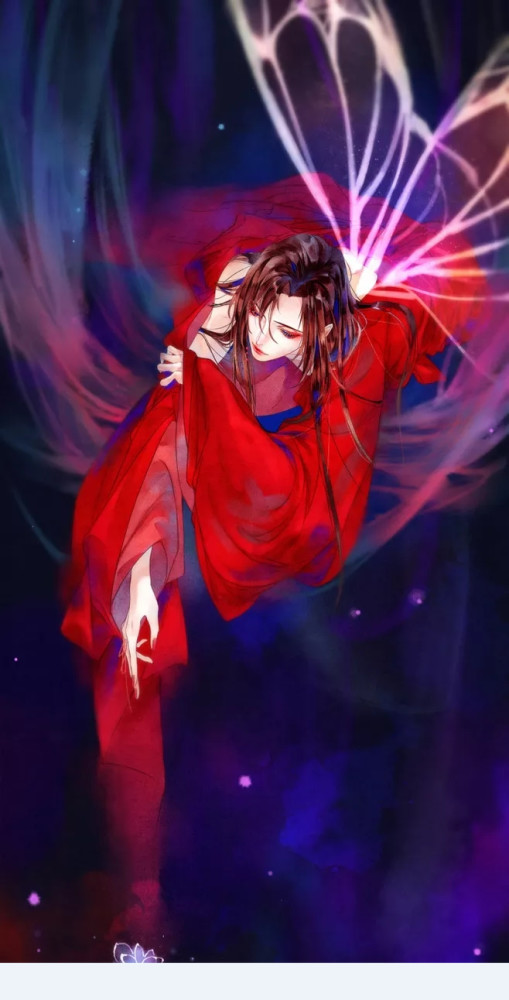"天官赐福"古风动漫,花城吻着谢怜的白皙手指,眼里满是心疼