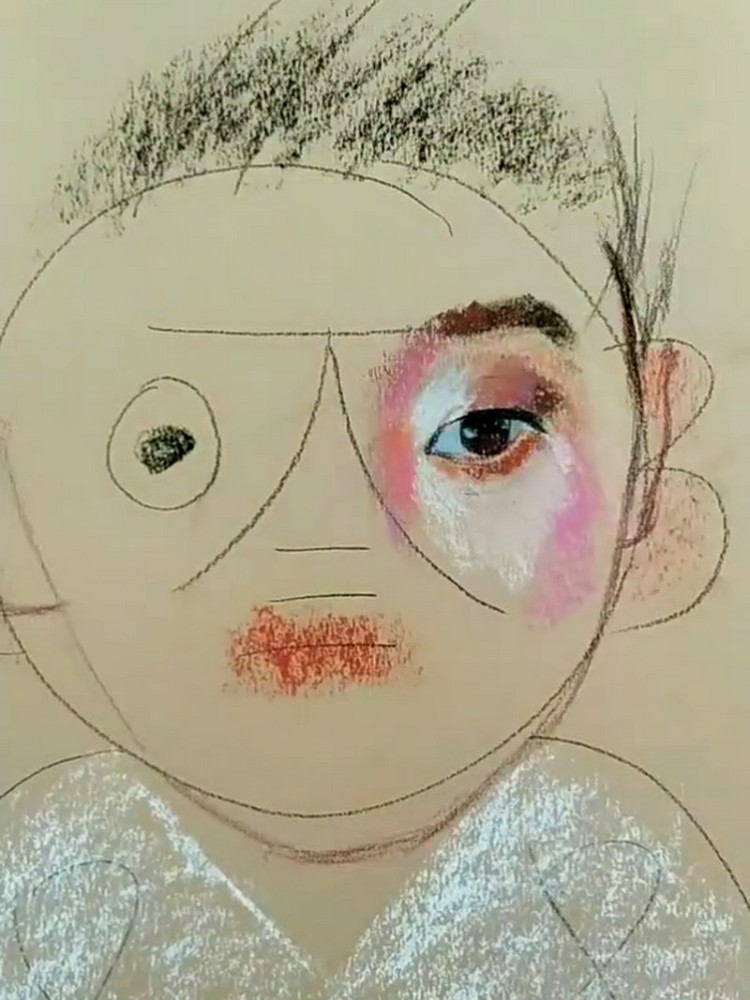 小学生,火柴人,彩铅,美术生,画画