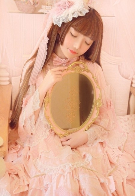 lolita小姐姐,粉嫩的仙女裙,呆萌嘟嘟脸!