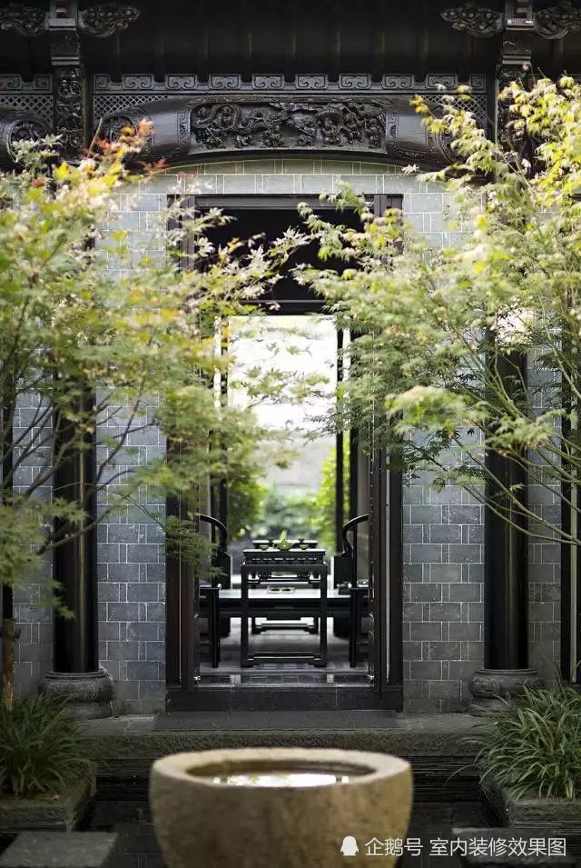 庭院,下沉式庭院,茶室,院子,中式庭院
