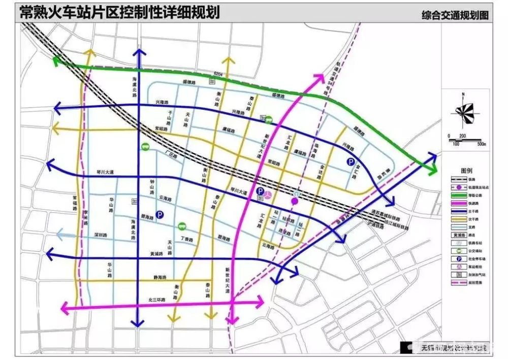 常熟市城铁片区控制性详细规划 2条城市快速路 北三环路和新世纪大道
