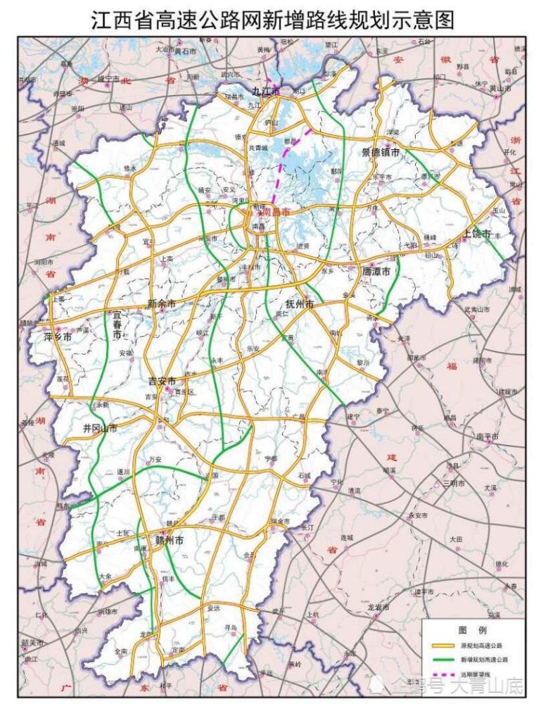 从线路图和线路汇总中可以清晰的看到,江西未来会新建20条高速公路