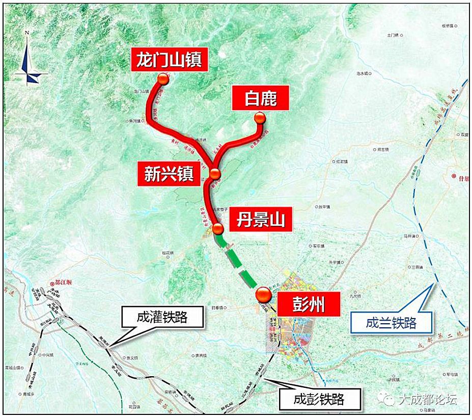 四川山地轨道交通规划之彭州丹景山支线,共设9个车站