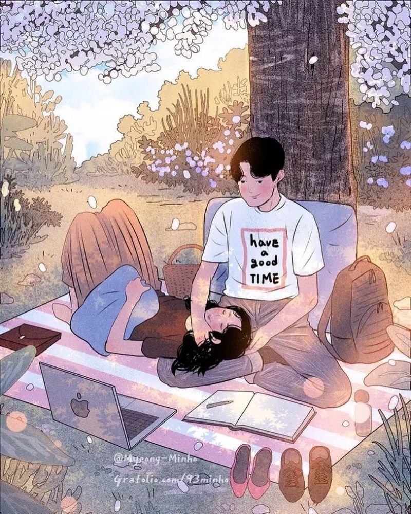 火爆ins的超甜情侣插画,"虐哭"45万粉丝,让人看了脸红