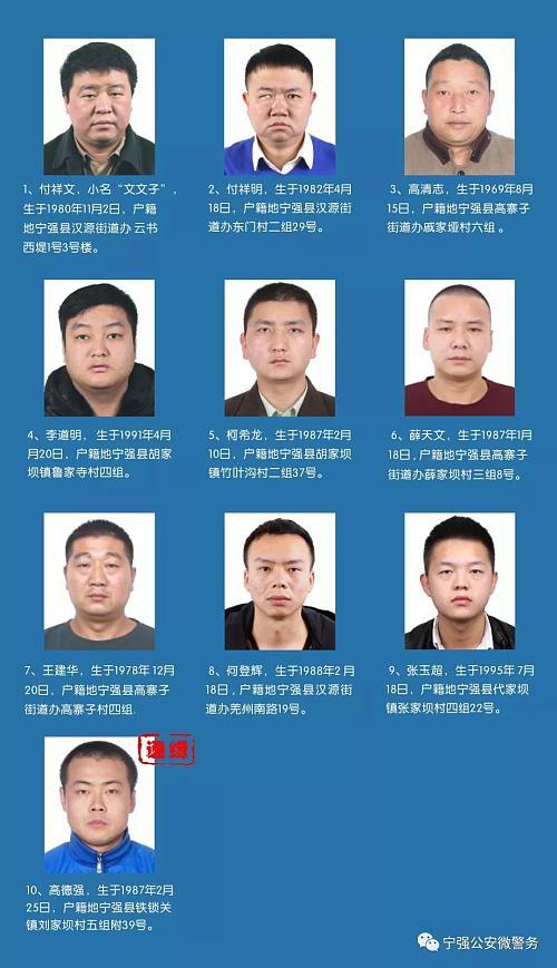 宁强公安有奖征集付祥文等人涉黑恶违法犯罪线索