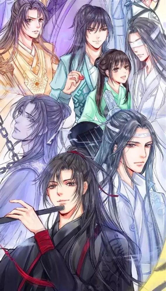 魔道祖师:魔道人物同人画,众人变成花美男,瑶妹长高了