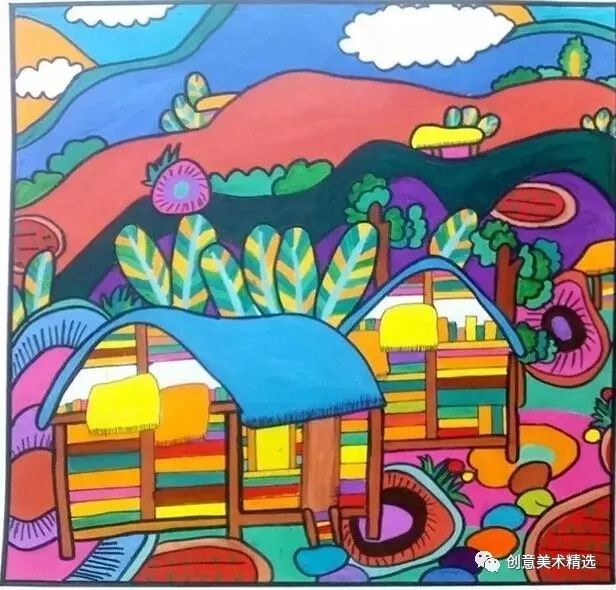 素材分享——色彩亮丽的创意儿童画