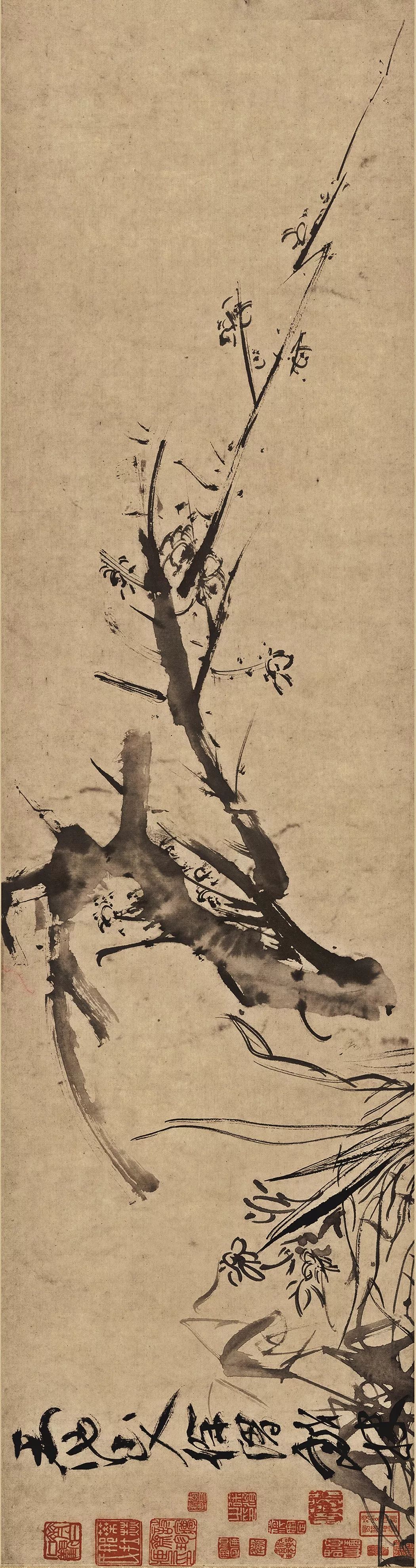 也正因为徐渭画画的目的是发牢骚,他的画中处处似一个狂人在发泄他的