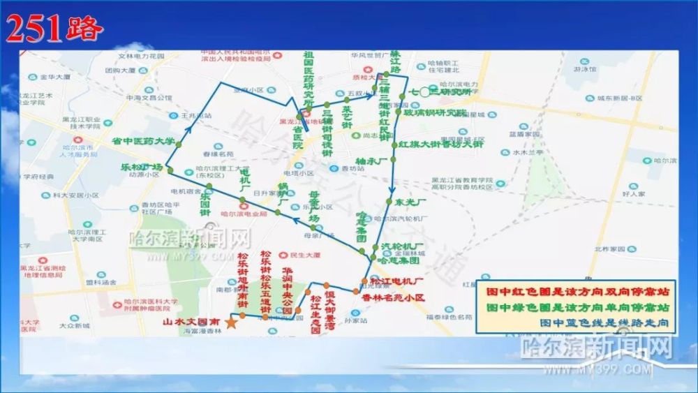 另附哈药路附近125路,126路等线路实况