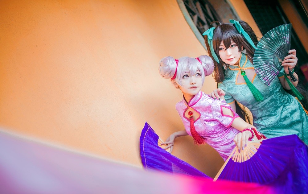 王者荣耀cosplay:小乔&孙尚香同人旗袍,古典气质超赞!