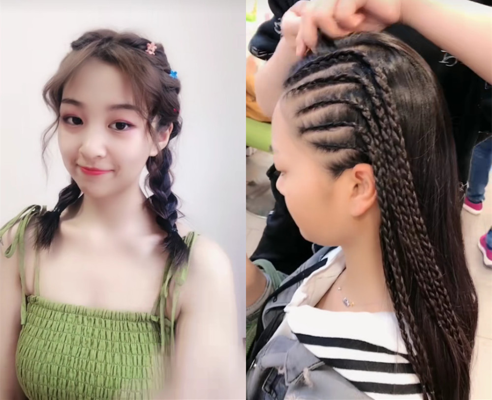 美女配编发才好看,菠萝头敲可爱,鱼骨辫古典,手残党:手会了!