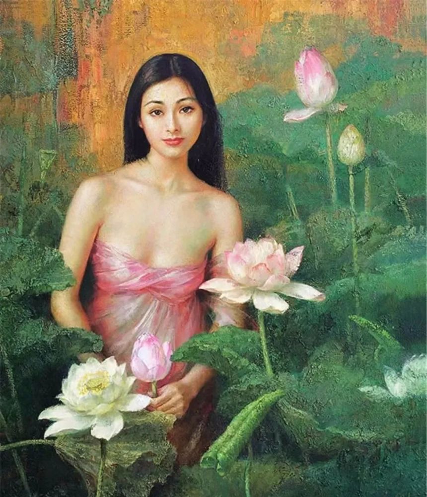 东方女神,就在中国画家的油画里!