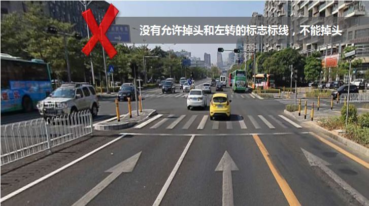 路口有明确禁止掉头的标志标线,当然不能掉头.