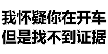 纯文字表情包:我怀疑你在开车,但是找不到证据!