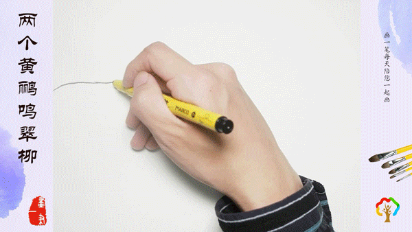 水笔描线 蜡笔涂色