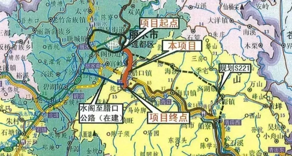 国道丽水市塔下至腊口段公路改建工程(青田段)设计起点接莲都段终点