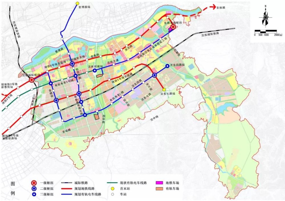 沈抚新区有轨电车规划图 在项目建成后,沈抚有轨电车西延工程将与