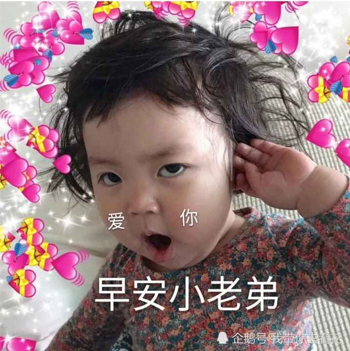 2021年萌娃早安图,2021年2月早安图片 "花式早安"表情包,赶走你的起床气:快点!过来亲我一口