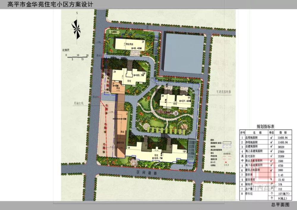 43 绿地率:31% 附: 高平市金华苑住宅小区