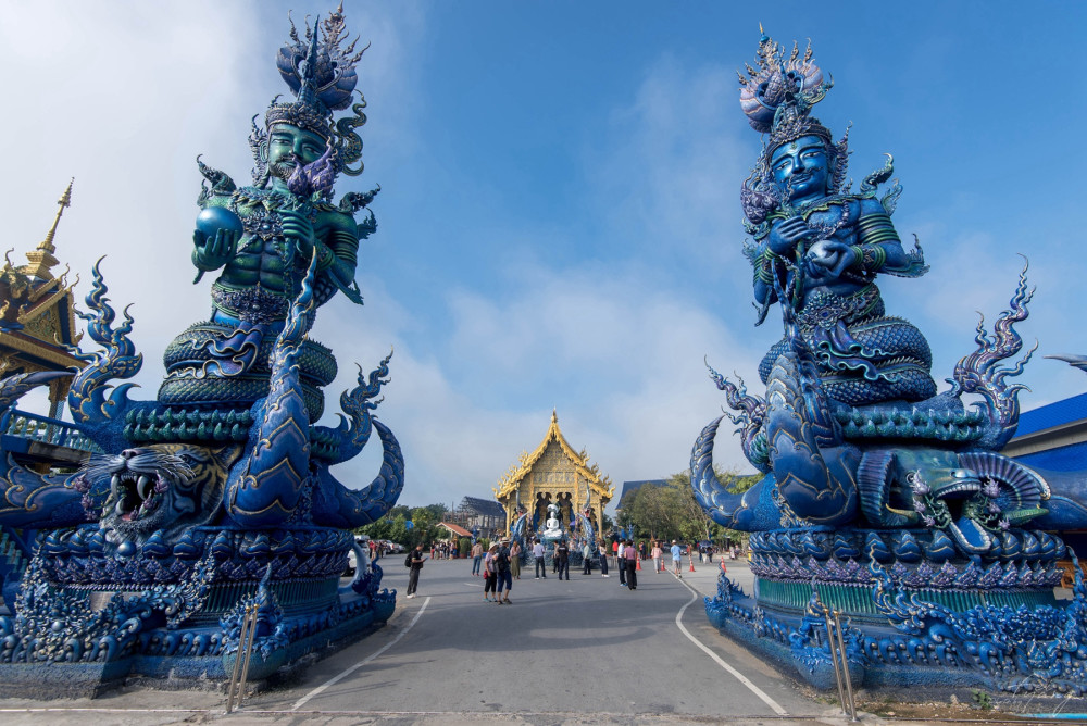 清迈蓝庙,泰国旅游,清迈,泰国寺庙,寺庙